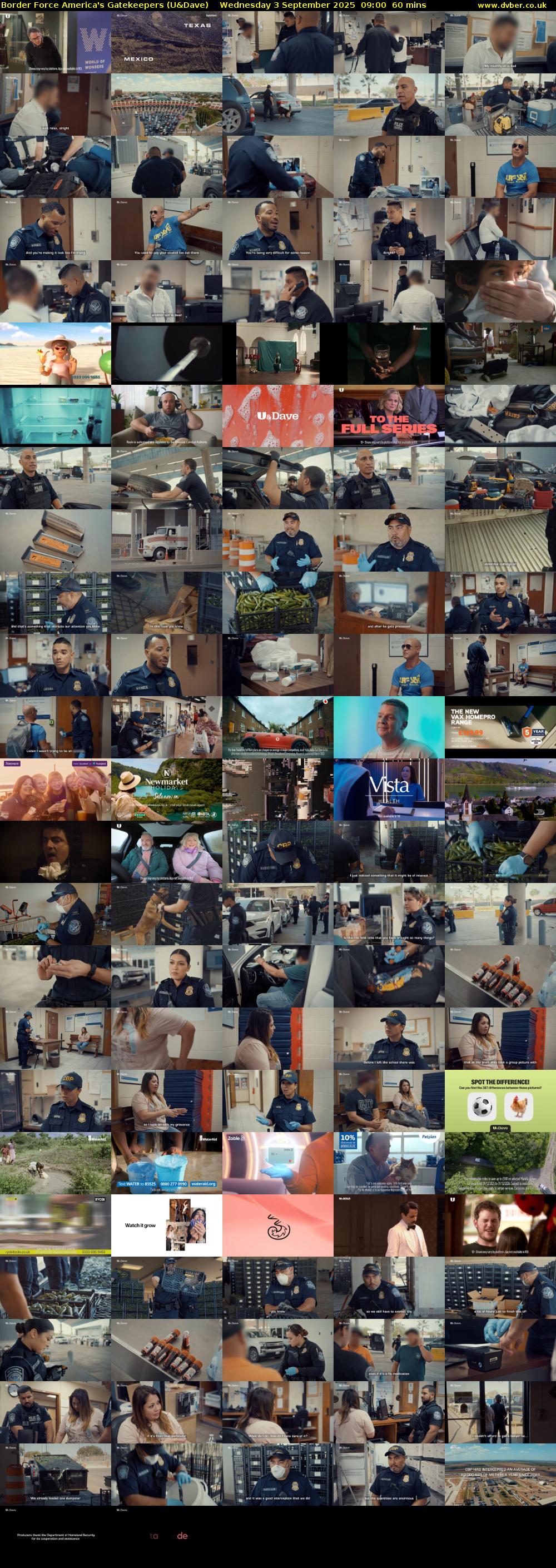 Border Force America's Gatekeepers (U&Dave) Wednesday 3 September 2025 09:00 - 10:00