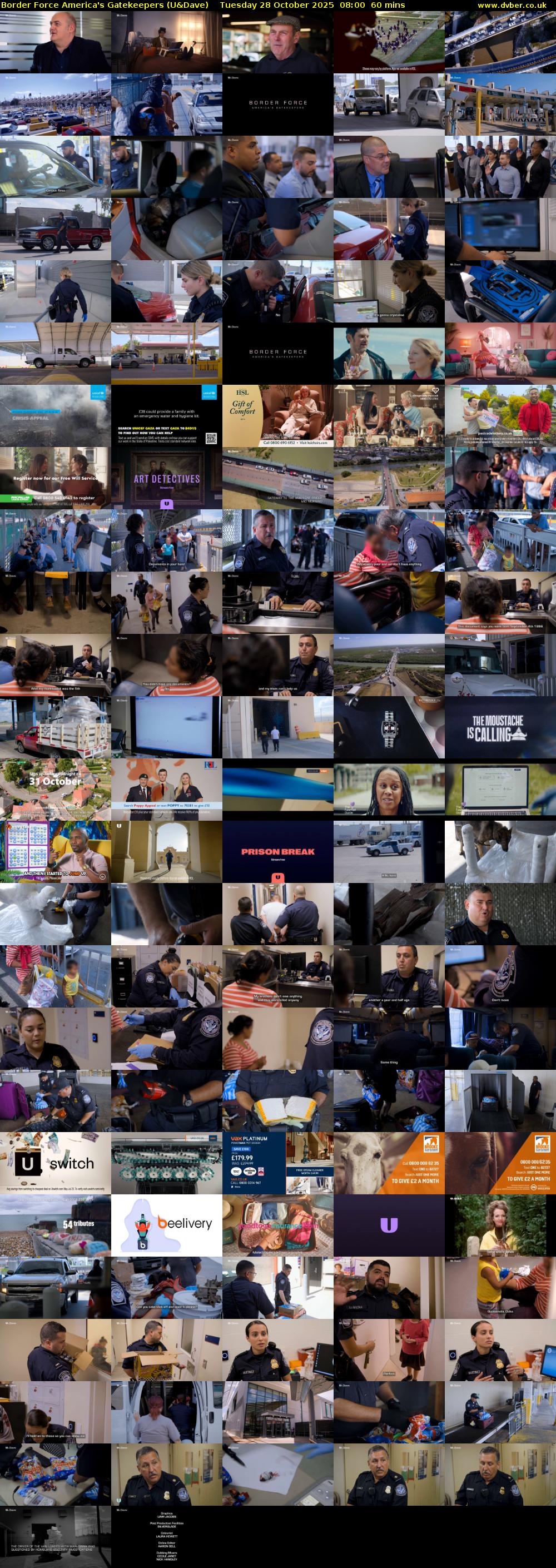 Border Force America's Gatekeepers (U&Dave) Tuesday 28 October 2025 08:00 - 09:00