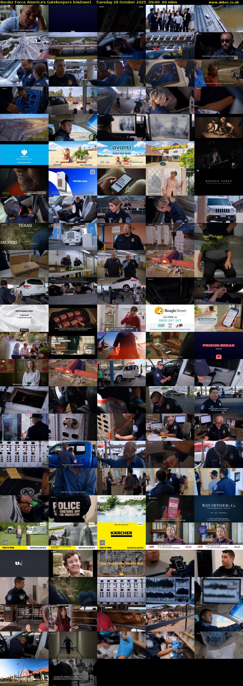 Border Force America's Gatekeepers (U&Dave) Tuesday 28 October 2025 09:00 - 10:00