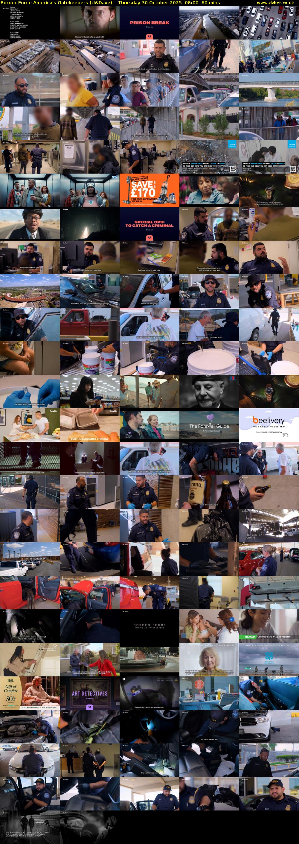 Border Force America's Gatekeepers (U&Dave) Thursday 30 October 2025 08:00 - 09:00
