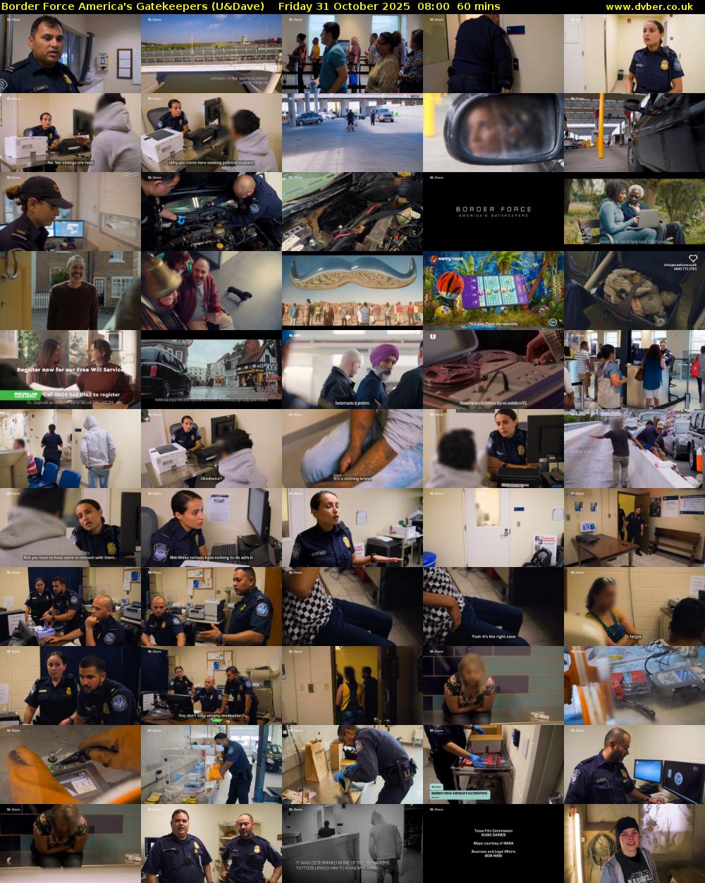 Border Force America's Gatekeepers (U&Dave) Friday 31 October 2025 08:00 - 09:00