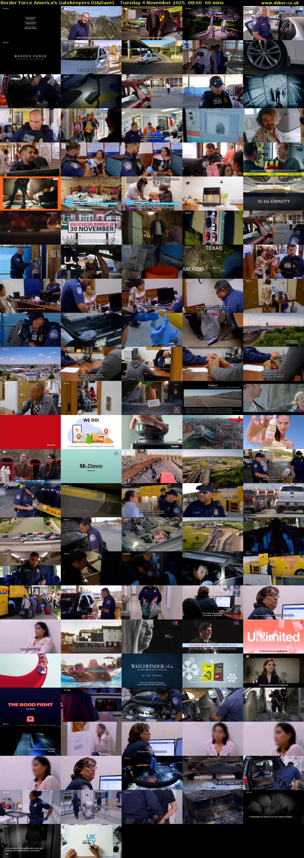 Border Force America's Gatekeepers (U&Dave) Tuesday 4 November 2025 08:00 - 09:00