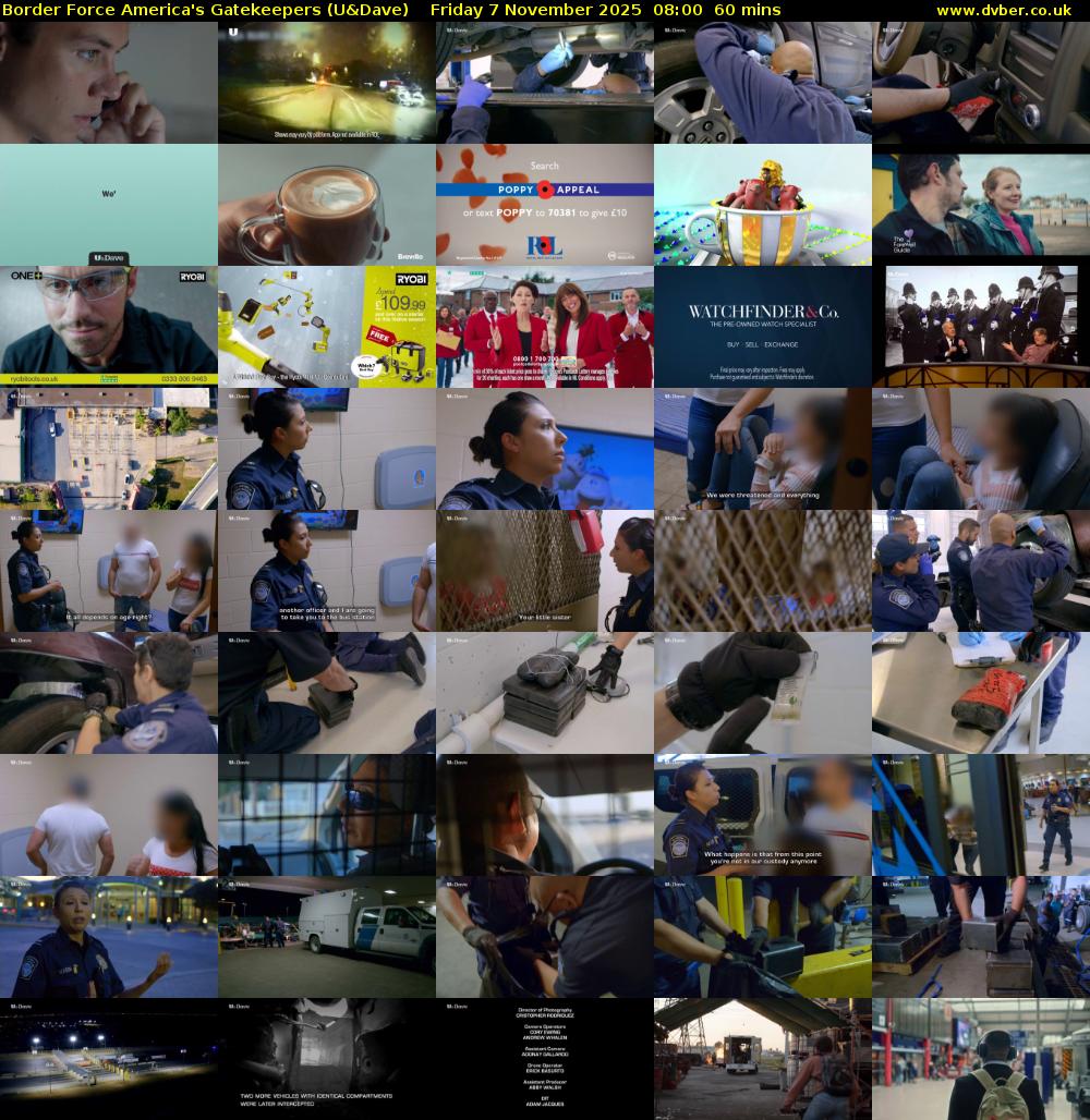 Border Force America's Gatekeepers (U&Dave) Friday 7 November 2025 08:00 - 09:00