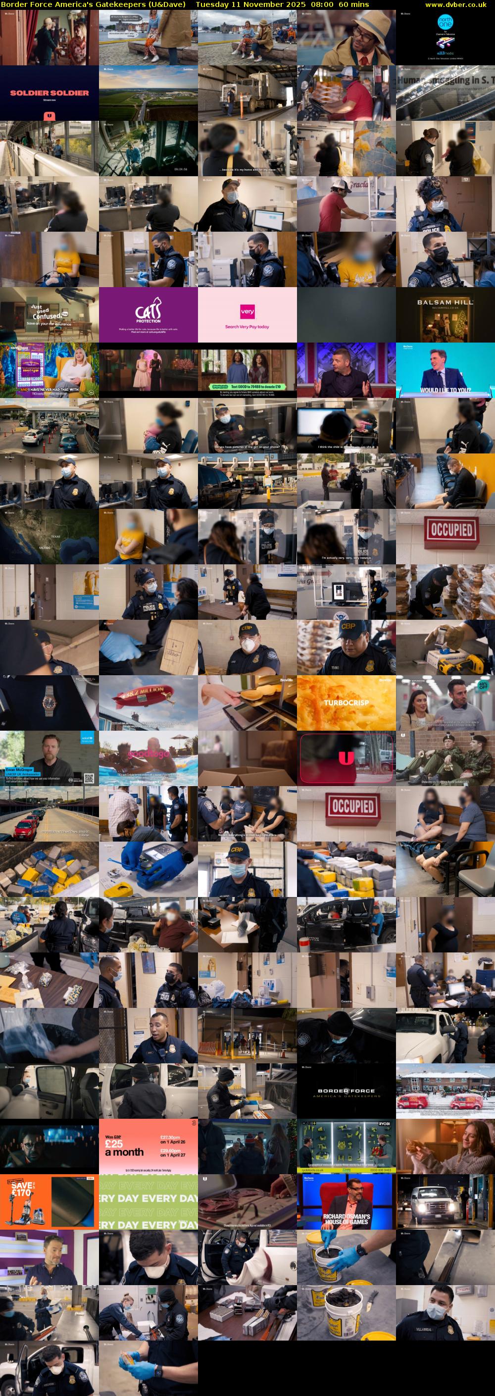 Border Force America's Gatekeepers (U&Dave) Tuesday 11 November 2025 08:00 - 09:00