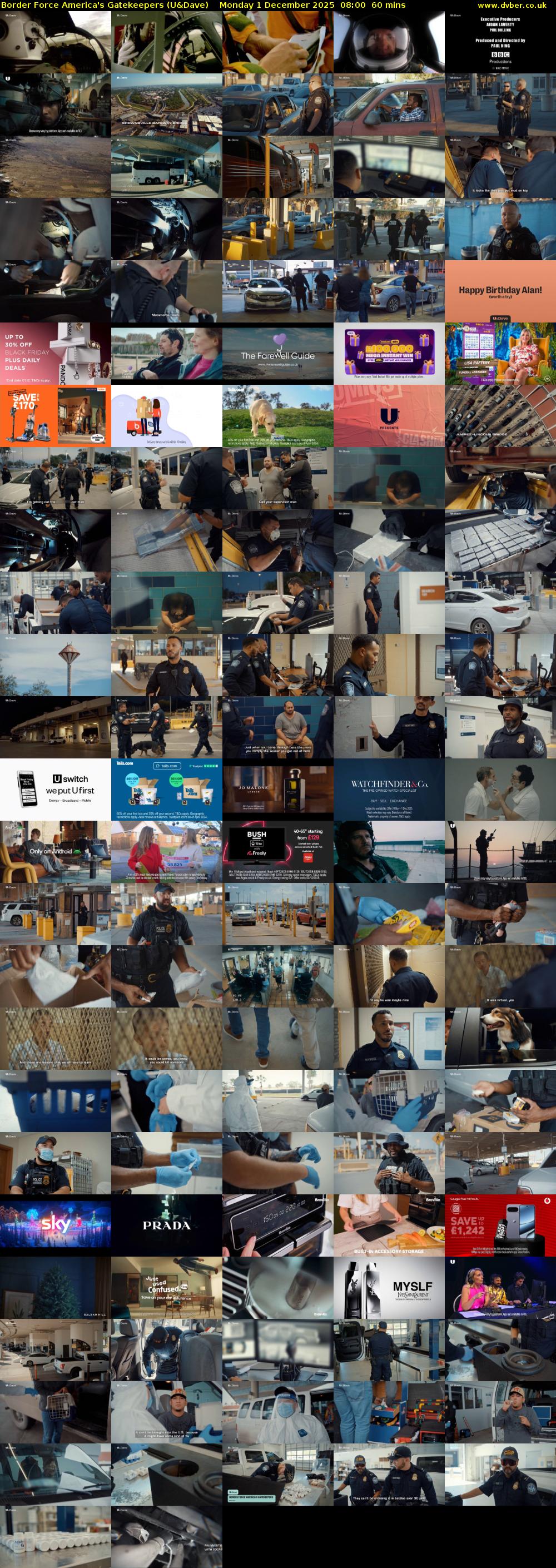 Border Force America's Gatekeepers (U&Dave) Monday 1 December 2025 08:00 - 09:00