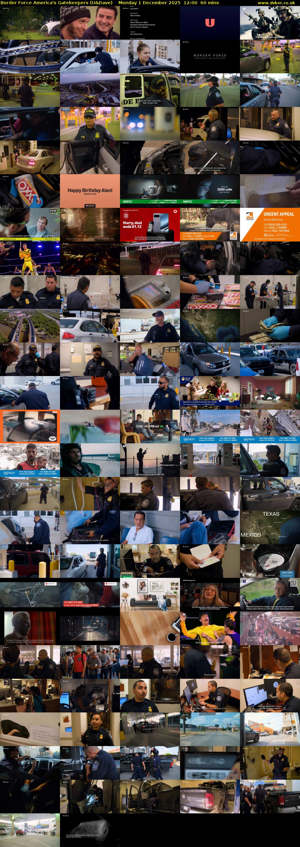 Border Force America's Gatekeepers (U&Dave) Monday 1 December 2025 12:00 - 13:00