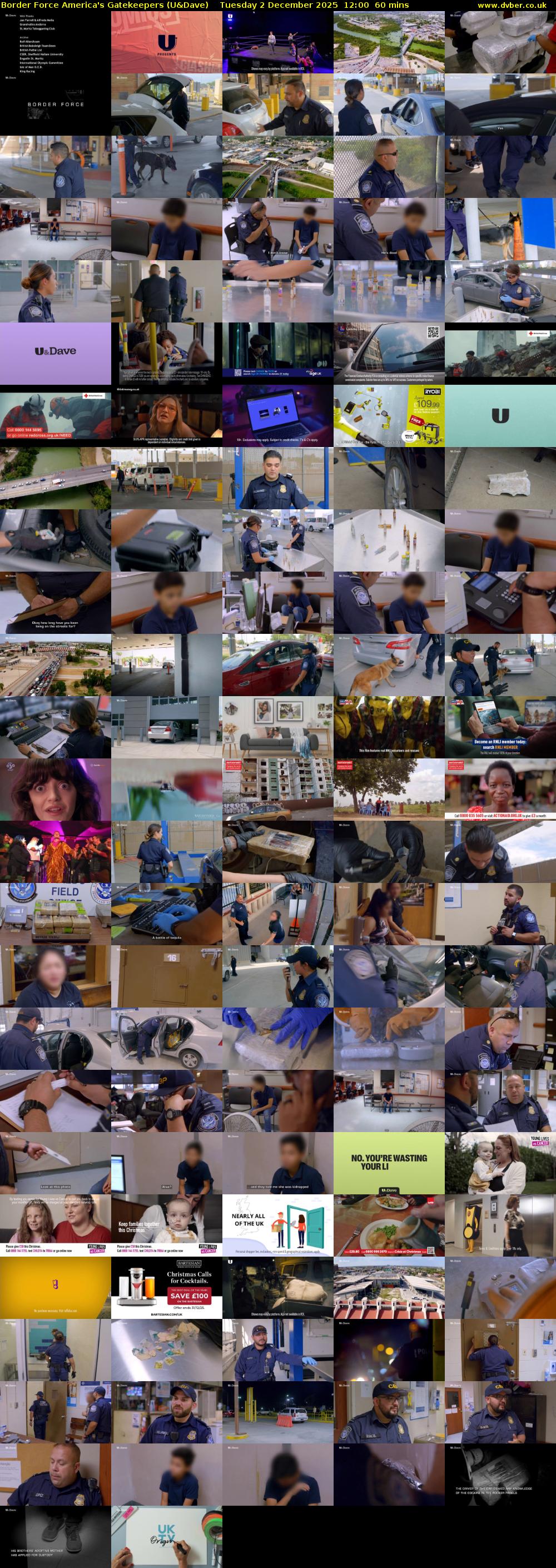 Border Force America's Gatekeepers (U&Dave) Tuesday 2 December 2025 12:00 - 13:00