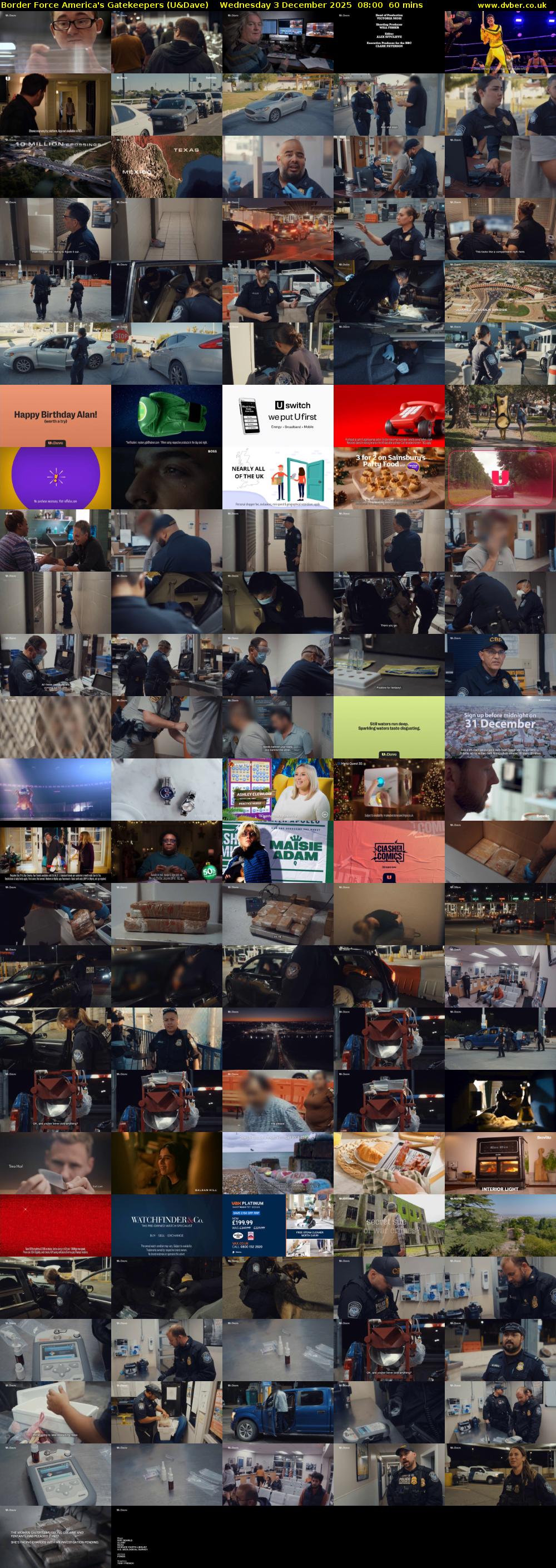 Border Force America's Gatekeepers (U&Dave) Wednesday 3 December 2025 08:00 - 09:00