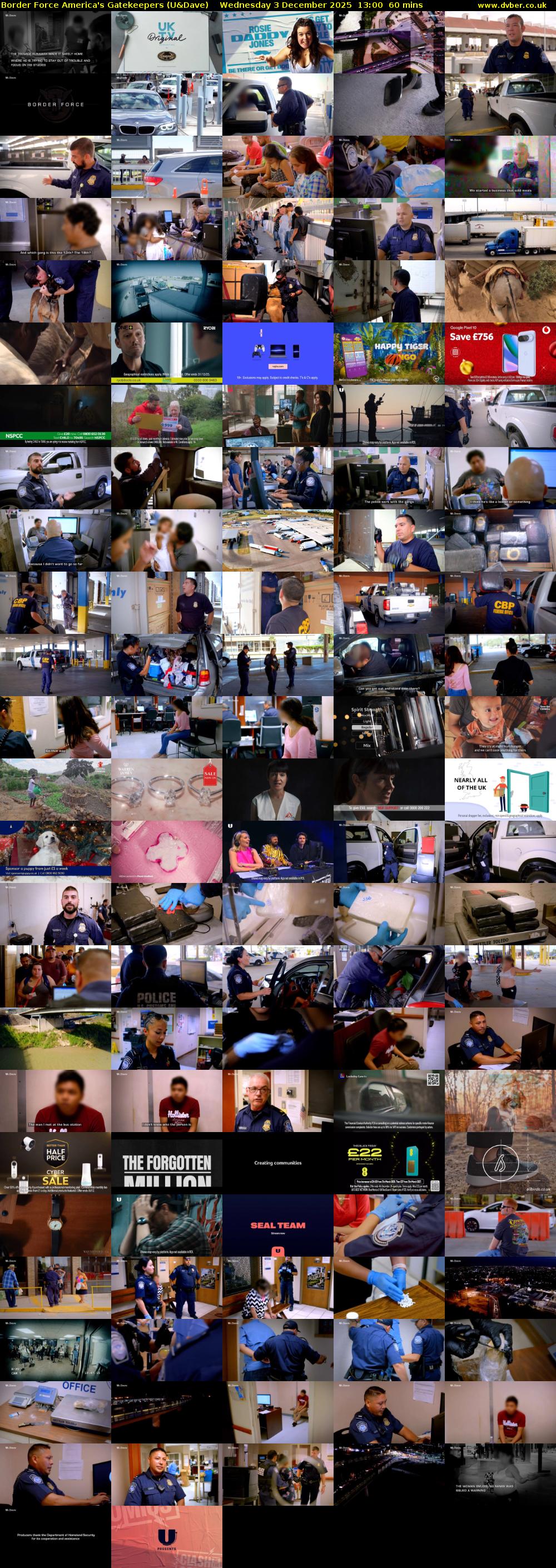 Border Force America's Gatekeepers (U&Dave) Wednesday 3 December 2025 13:00 - 14:00