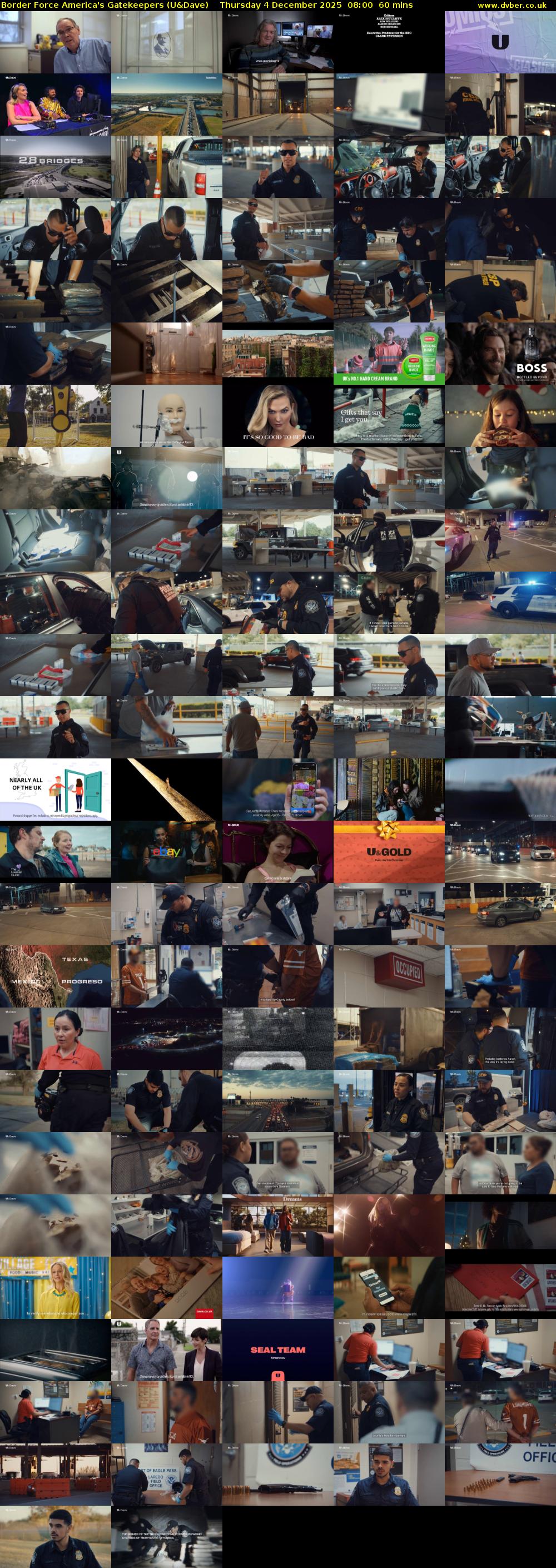 Border Force America's Gatekeepers (U&Dave) Thursday 4 December 2025 08:00 - 09:00