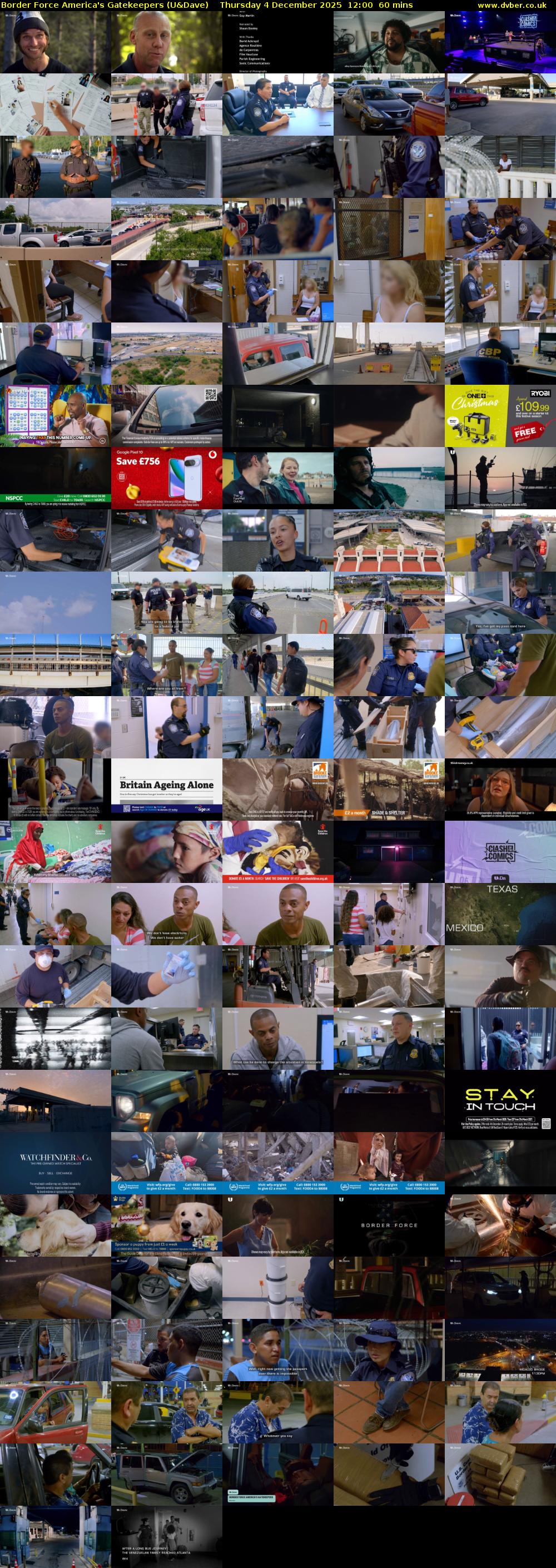 Border Force America's Gatekeepers (U&Dave) Thursday 4 December 2025 12:00 - 13:00