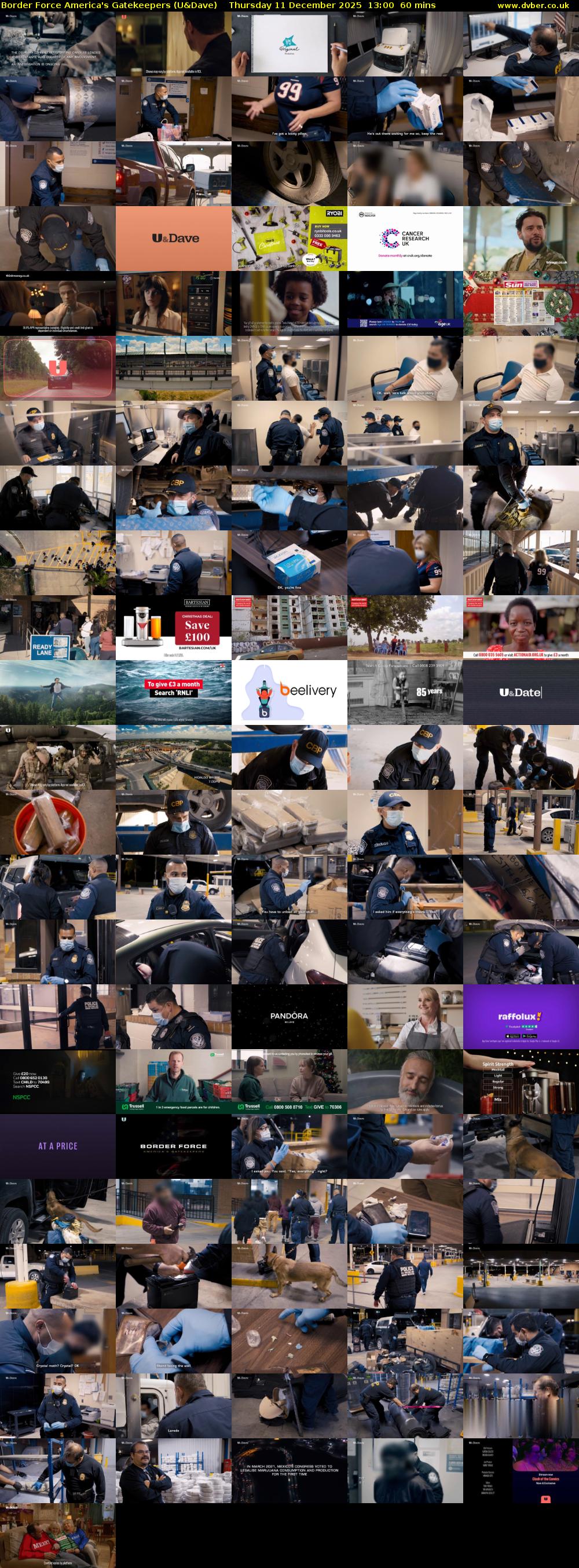 Border Force America's Gatekeepers (U&Dave) Thursday 11 December 2025 13:00 - 14:00