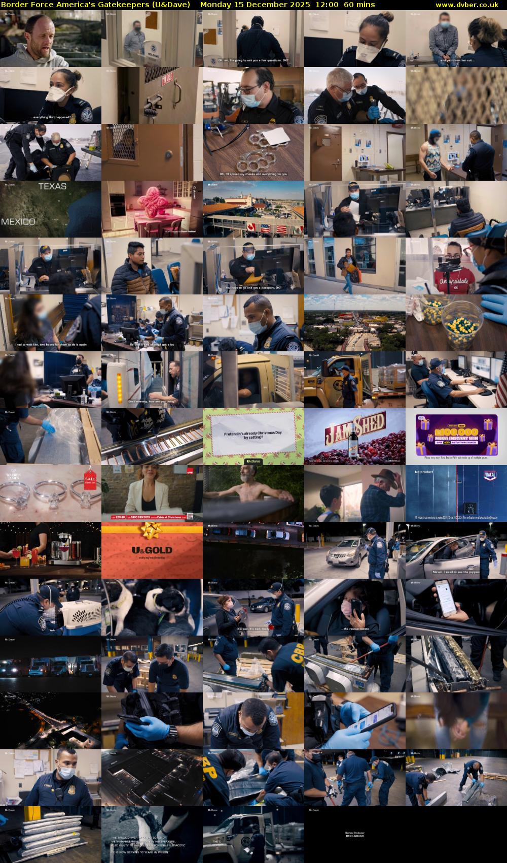 Border Force America's Gatekeepers (U&Dave) Monday 15 December 2025 12:00 - 13:00