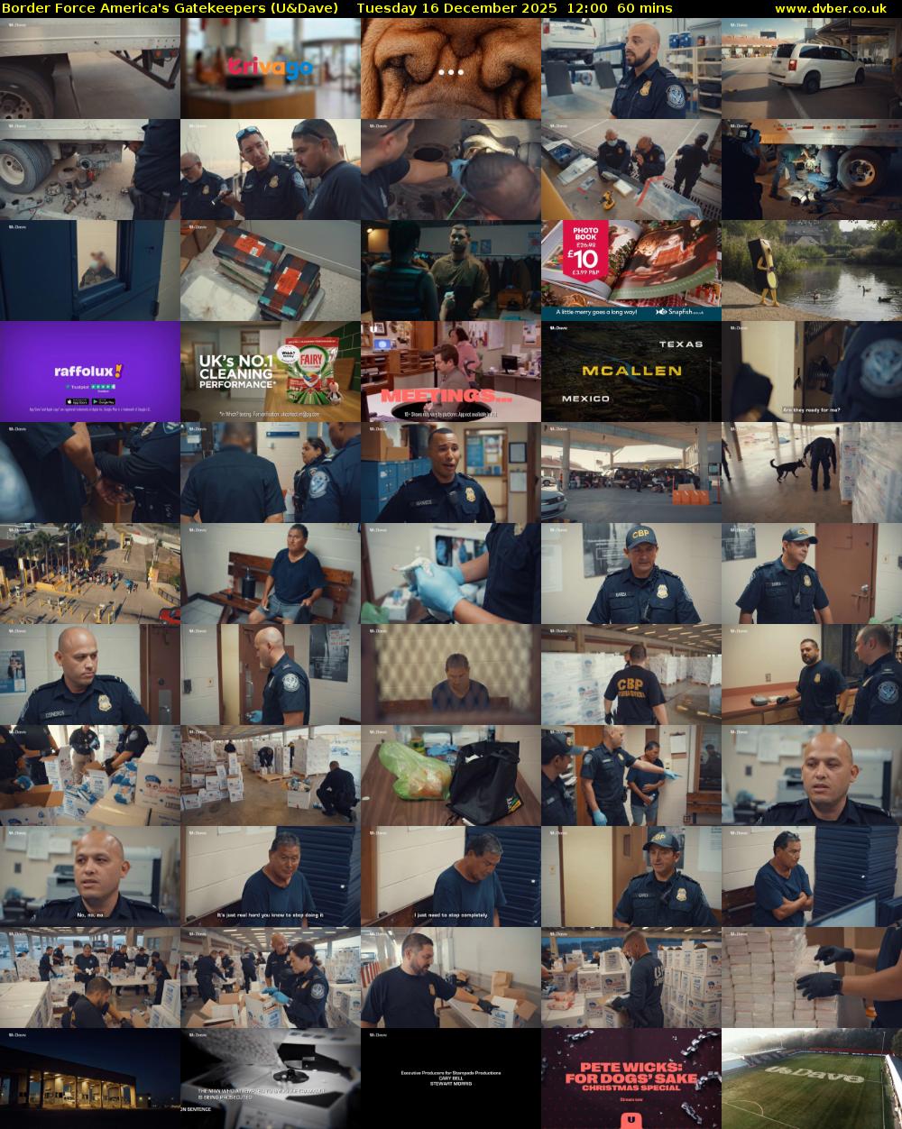 Border Force America's Gatekeepers (U&Dave) Tuesday 16 December 2025 12:00 - 13:00