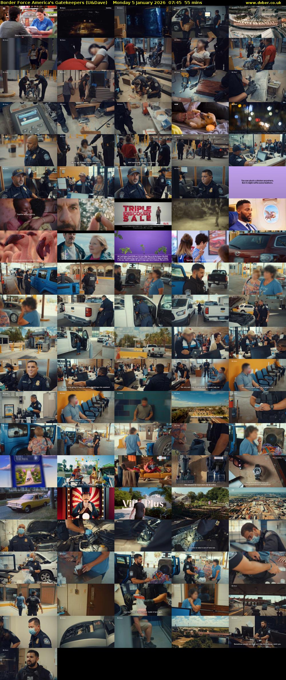 Border Force America's Gatekeepers (U&Dave) Monday 5 January 2026 07:45 - 08:40