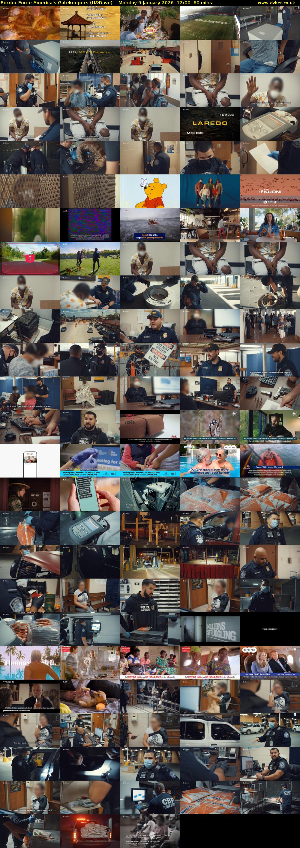 Border Force America's Gatekeepers (U&Dave) Monday 5 January 2026 12:00 - 13:00