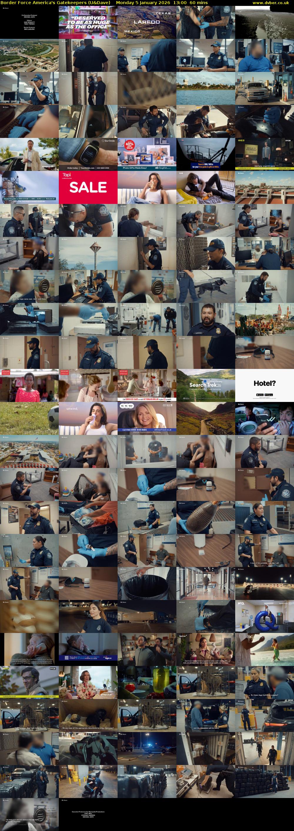 Border Force America's Gatekeepers (U&Dave) Monday 5 January 2026 13:00 - 14:00