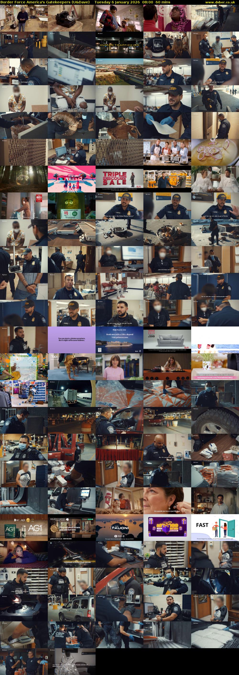 Border Force America's Gatekeepers (U&Dave) Tuesday 6 January 2026 08:00 - 09:00