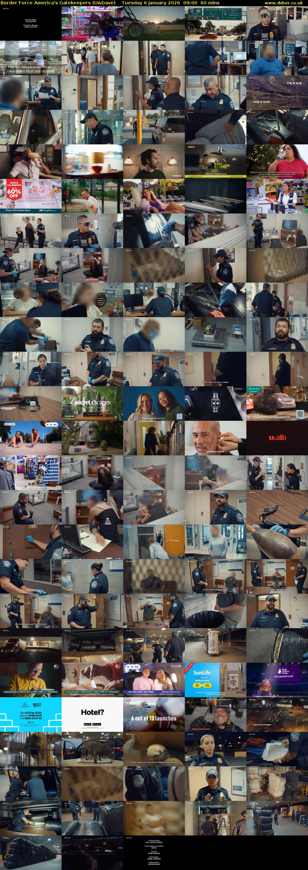 Border Force America's Gatekeepers (U&Dave) Tuesday 6 January 2026 09:00 - 10:00