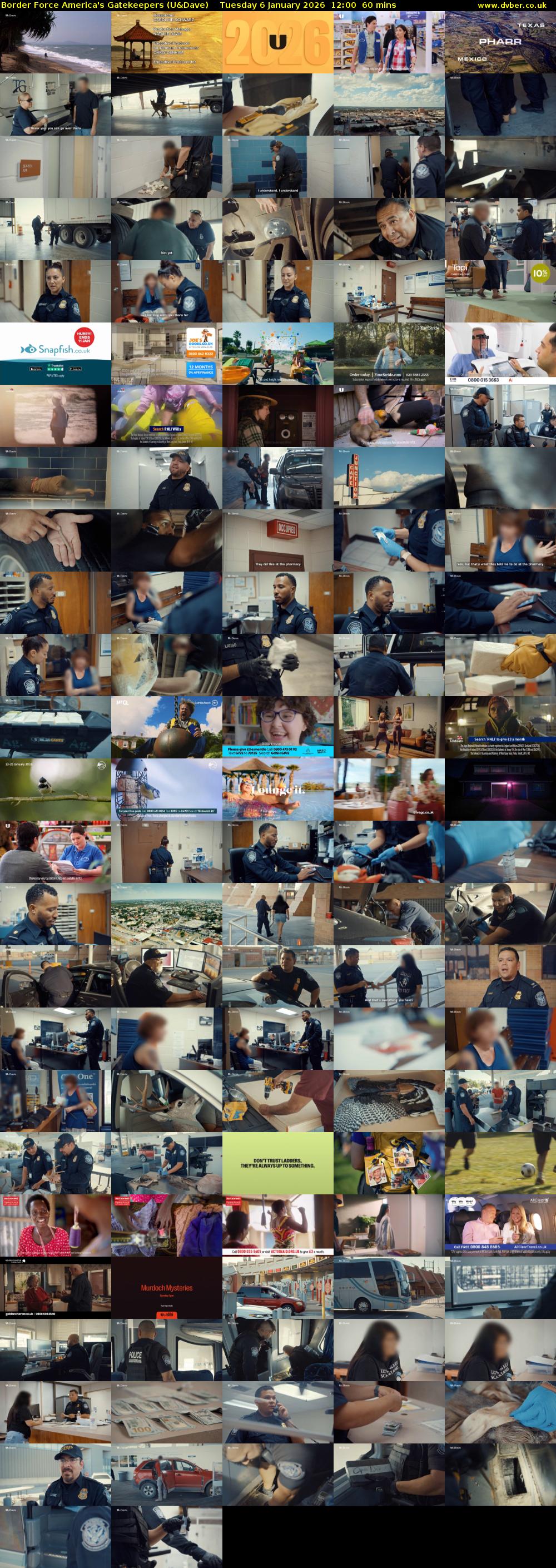 Border Force America's Gatekeepers (U&Dave) Tuesday 6 January 2026 12:00 - 13:00