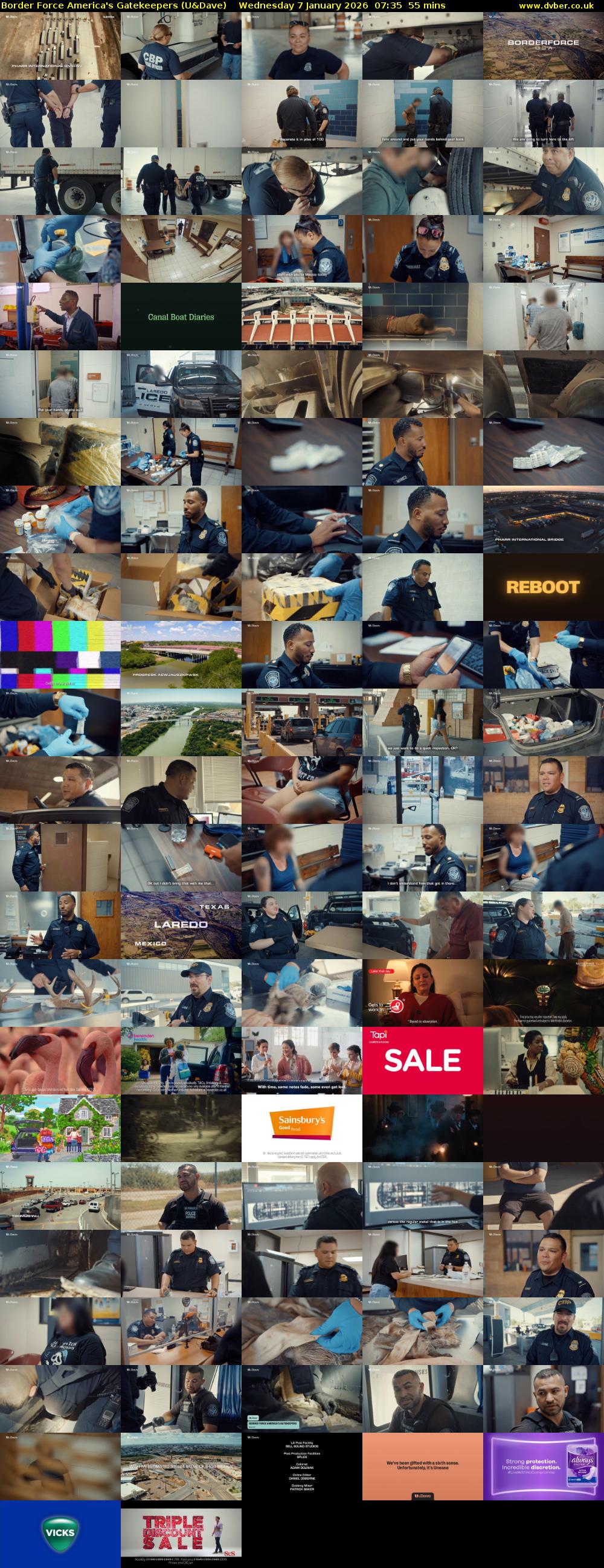 Border Force America's Gatekeepers (U&Dave) Wednesday 7 January 2026 07:35 - 08:30