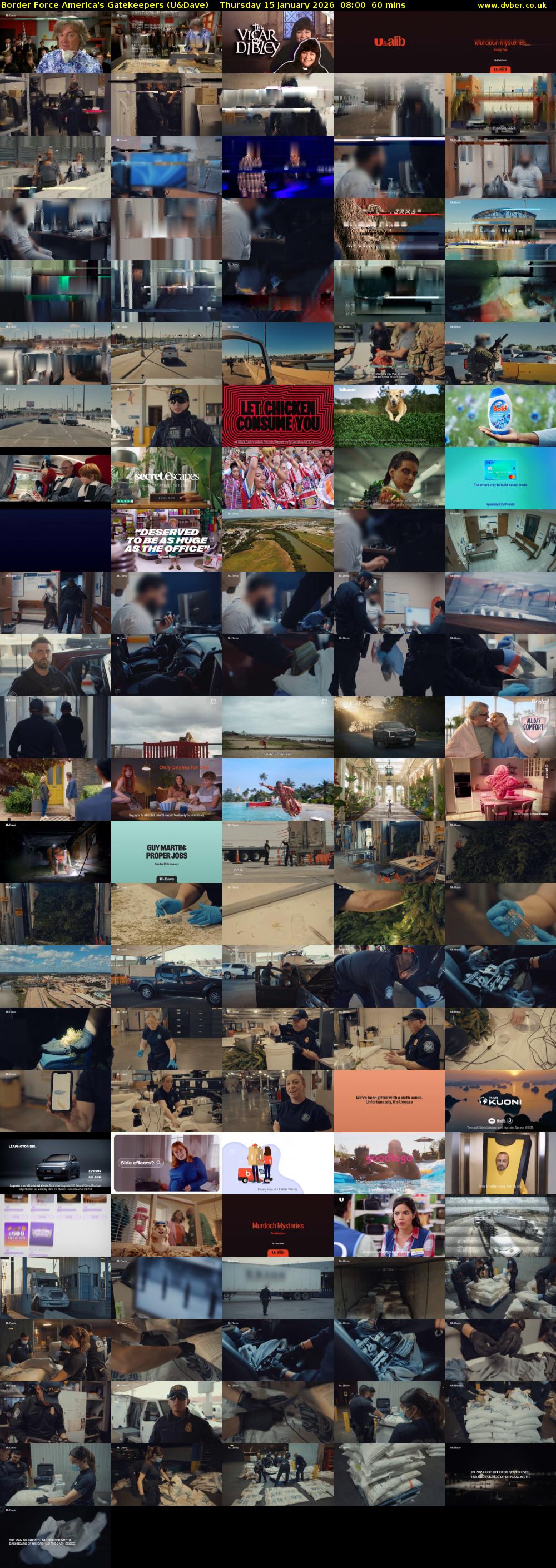 Border Force America's Gatekeepers (U&Dave) Thursday 15 January 2026 08:00 - 09:00