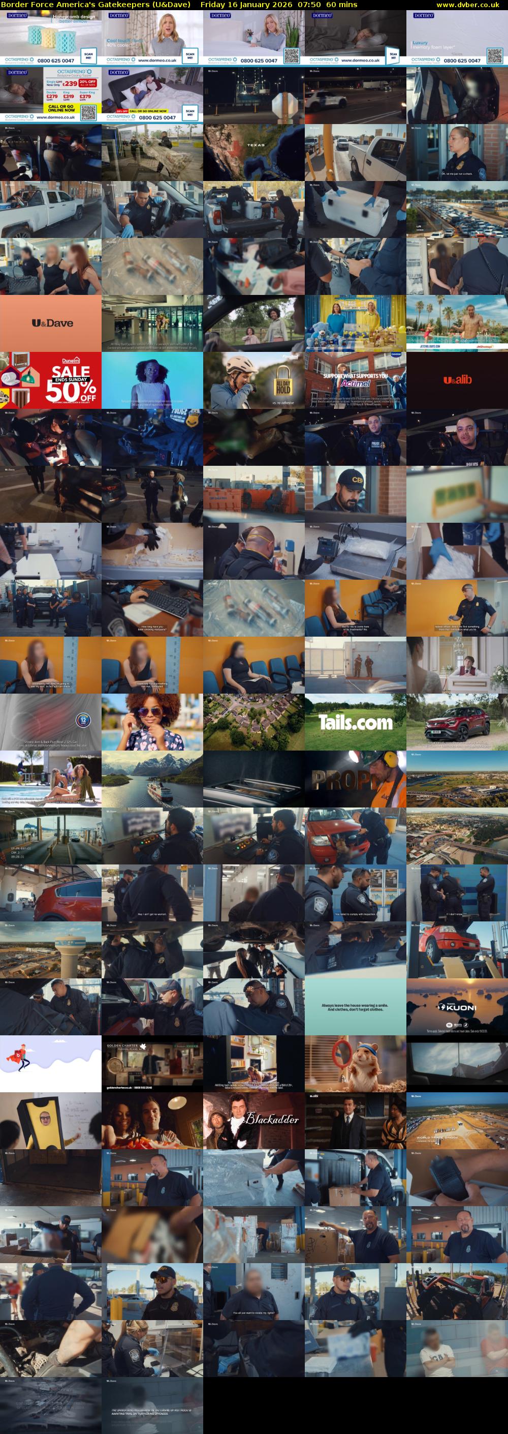 Border Force America's Gatekeepers (U&Dave) Friday 16 January 2026 07:50 - 08:50