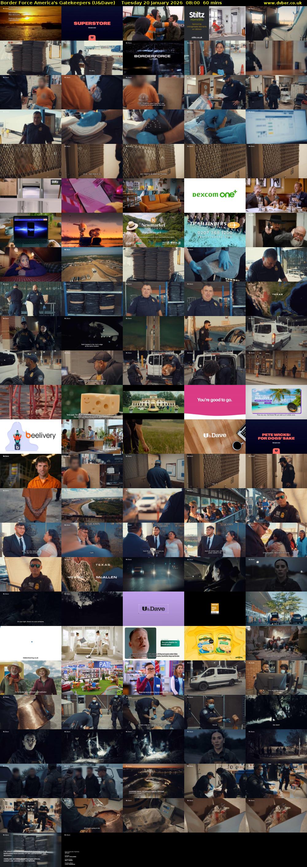 Border Force America's Gatekeepers (U&Dave) Tuesday 20 January 2026 08:00 - 09:00