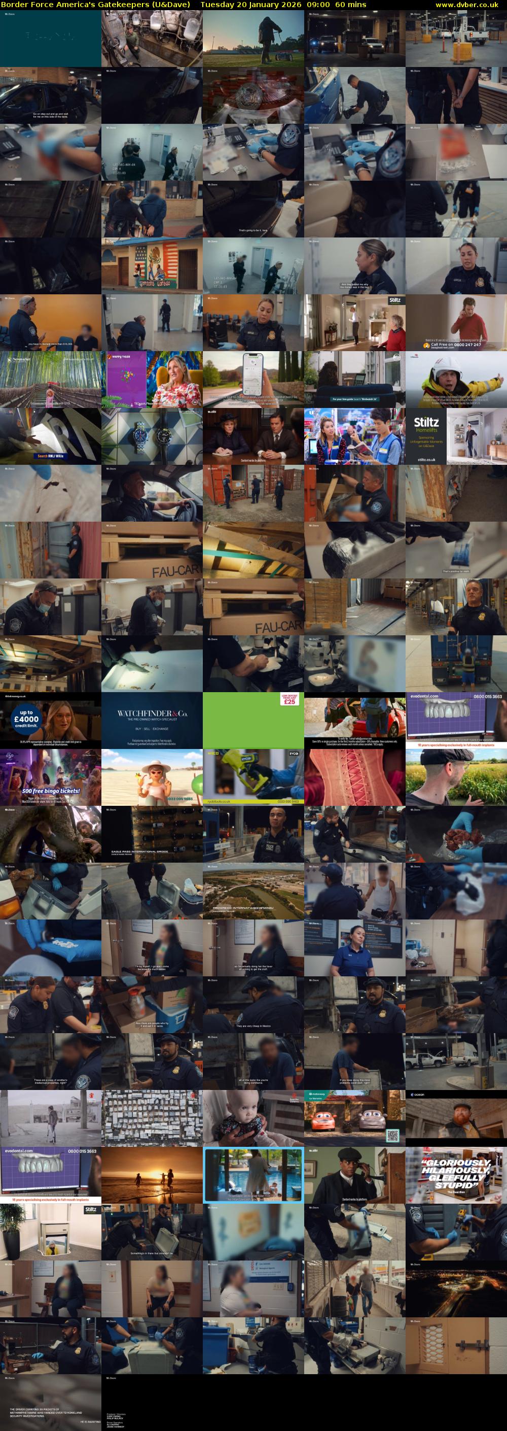 Border Force America's Gatekeepers (U&Dave) Tuesday 20 January 2026 09:00 - 10:00