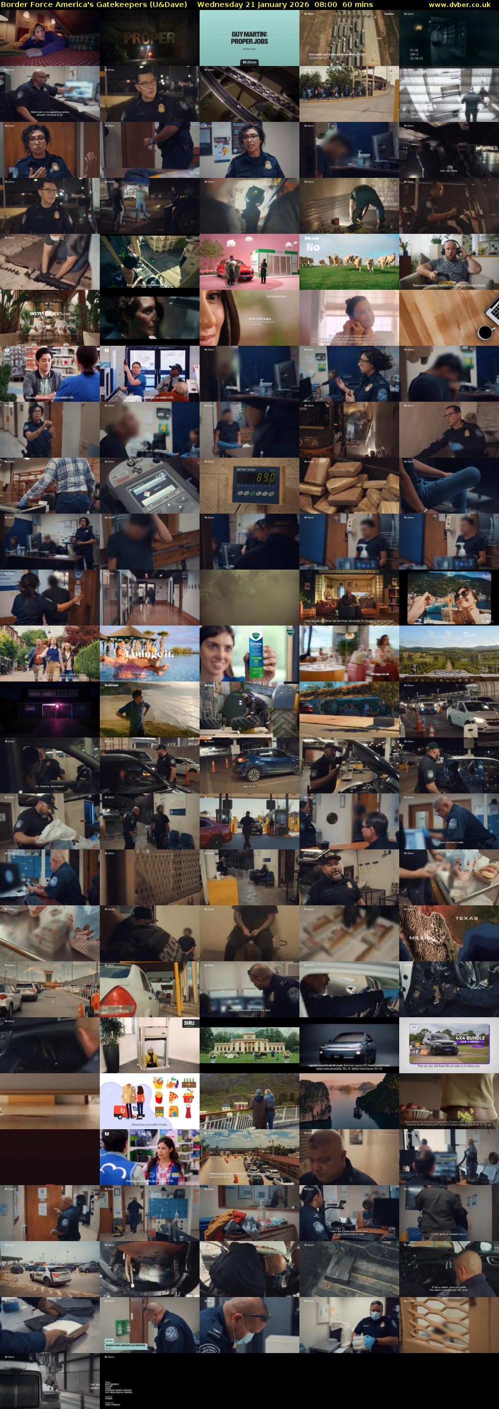 Border Force America's Gatekeepers (U&Dave) Wednesday 21 January 2026 08:00 - 09:00