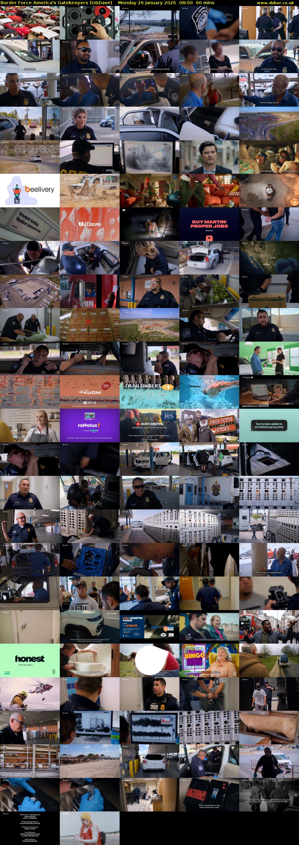 Border Force America's Gatekeepers (U&Dave) Monday 26 January 2026 08:00 - 09:00