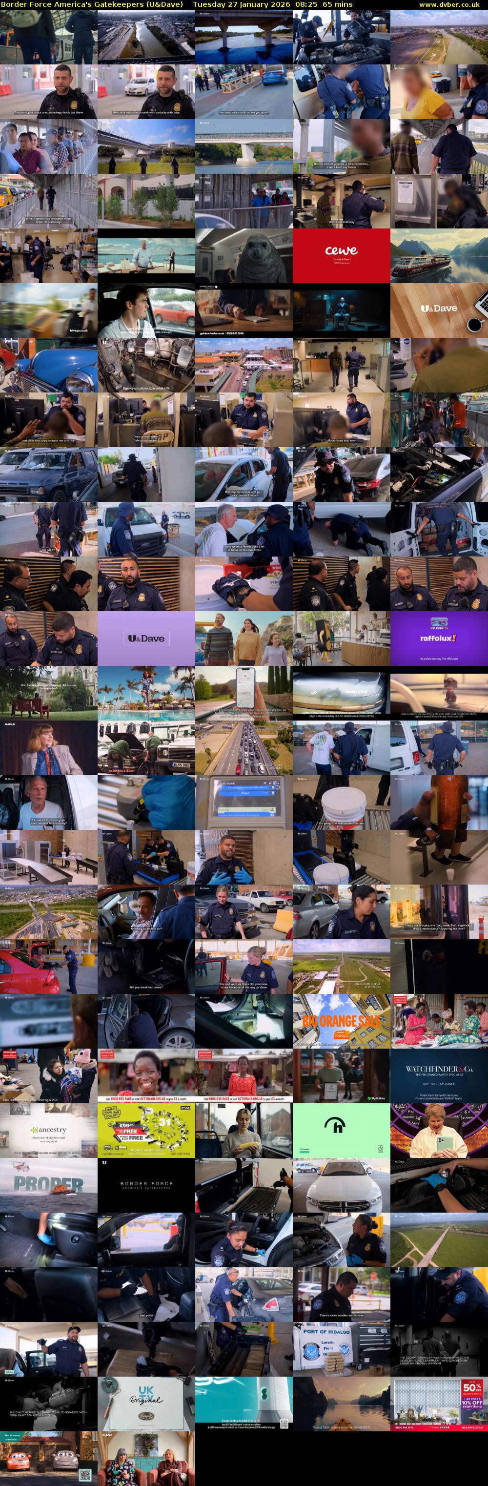 Border Force America's Gatekeepers (U&Dave) Tuesday 27 January 2026 08:25 - 09:30
