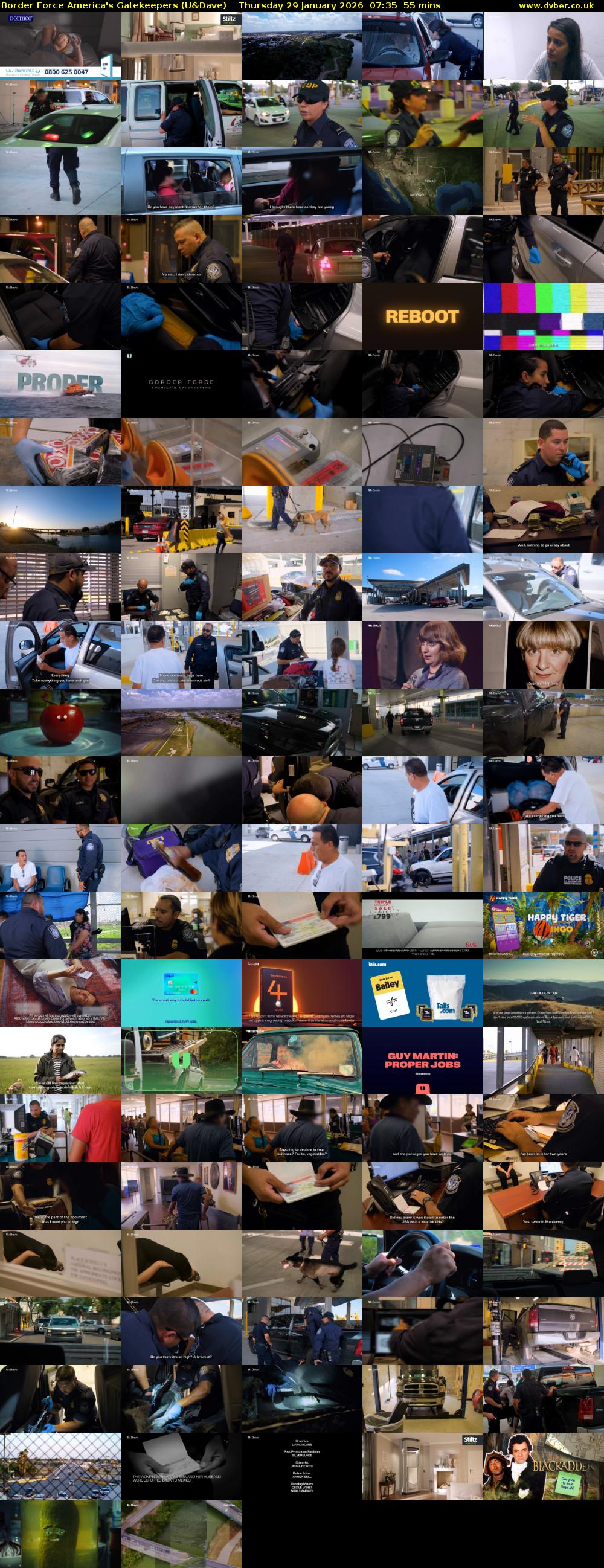 Border Force America's Gatekeepers (U&Dave) Thursday 29 January 2026 07:35 - 08:30