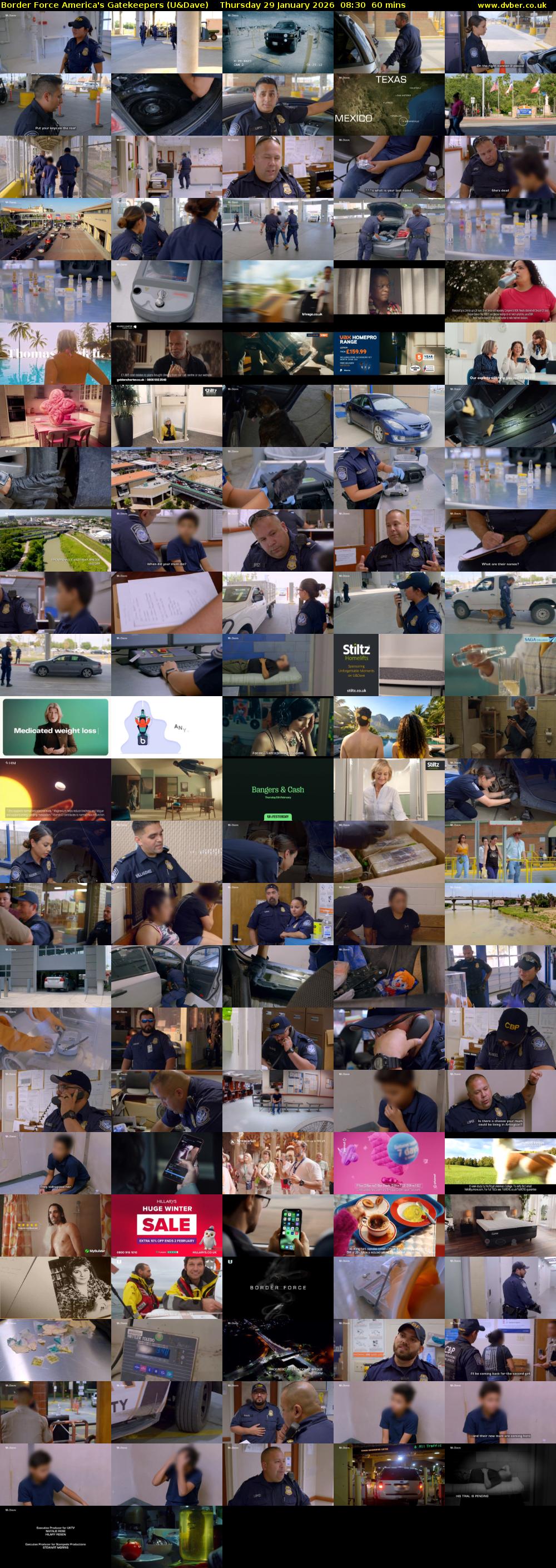 Border Force America's Gatekeepers (U&Dave) Thursday 29 January 2026 08:30 - 09:30