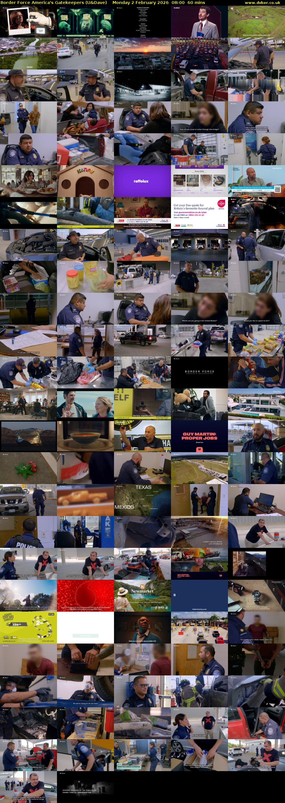 Border Force America's Gatekeepers (U&Dave) Monday 2 February 2026 08:00 - 09:00