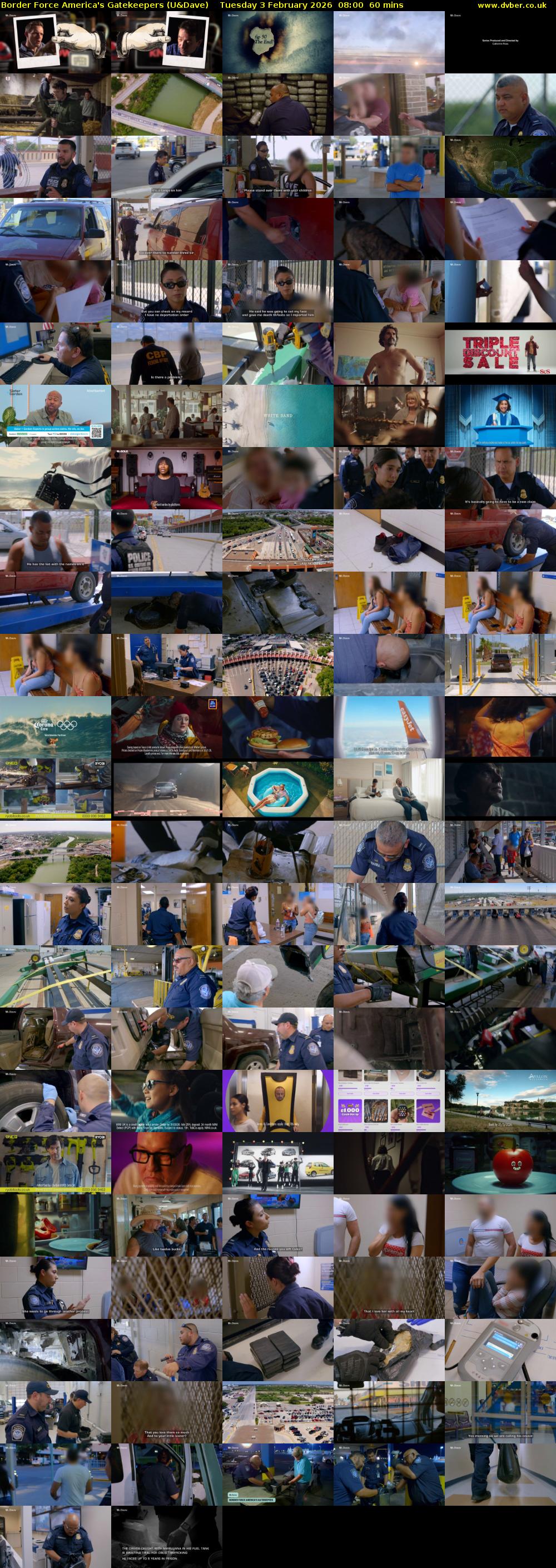 Border Force America's Gatekeepers (U&Dave) Tuesday 3 February 2026 08:00 - 09:00