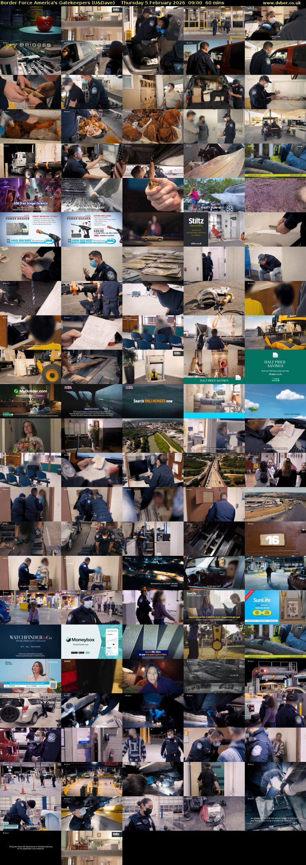 Border Force America's Gatekeepers (U&Dave) Thursday 5 February 2026 09:00 - 10:00