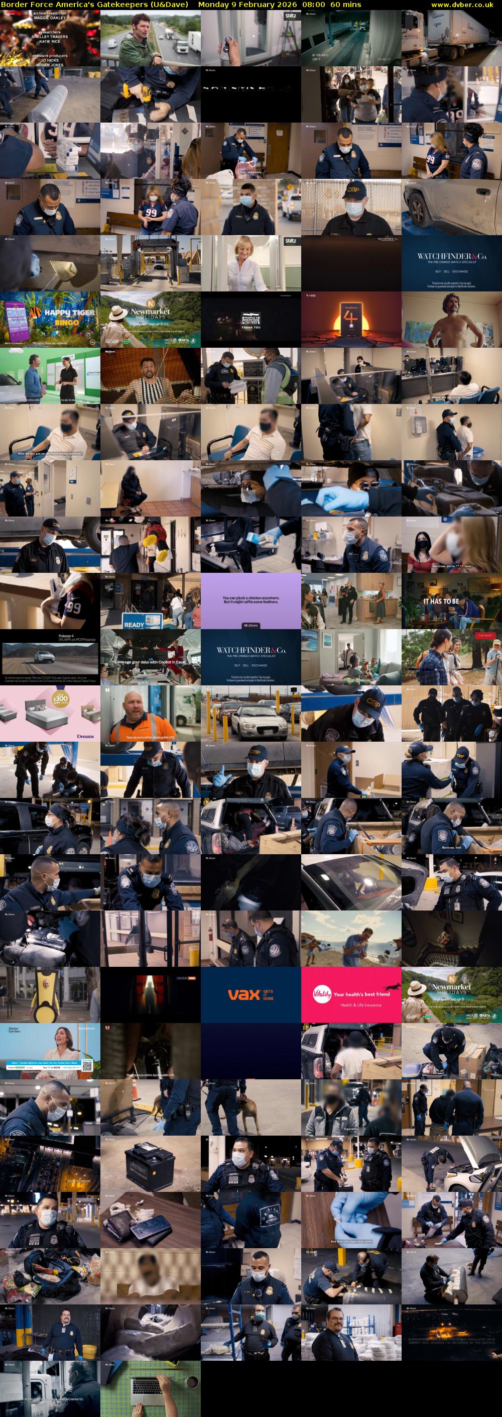Border Force America's Gatekeepers (U&Dave) Monday 9 February 2026 08:00 - 09:00