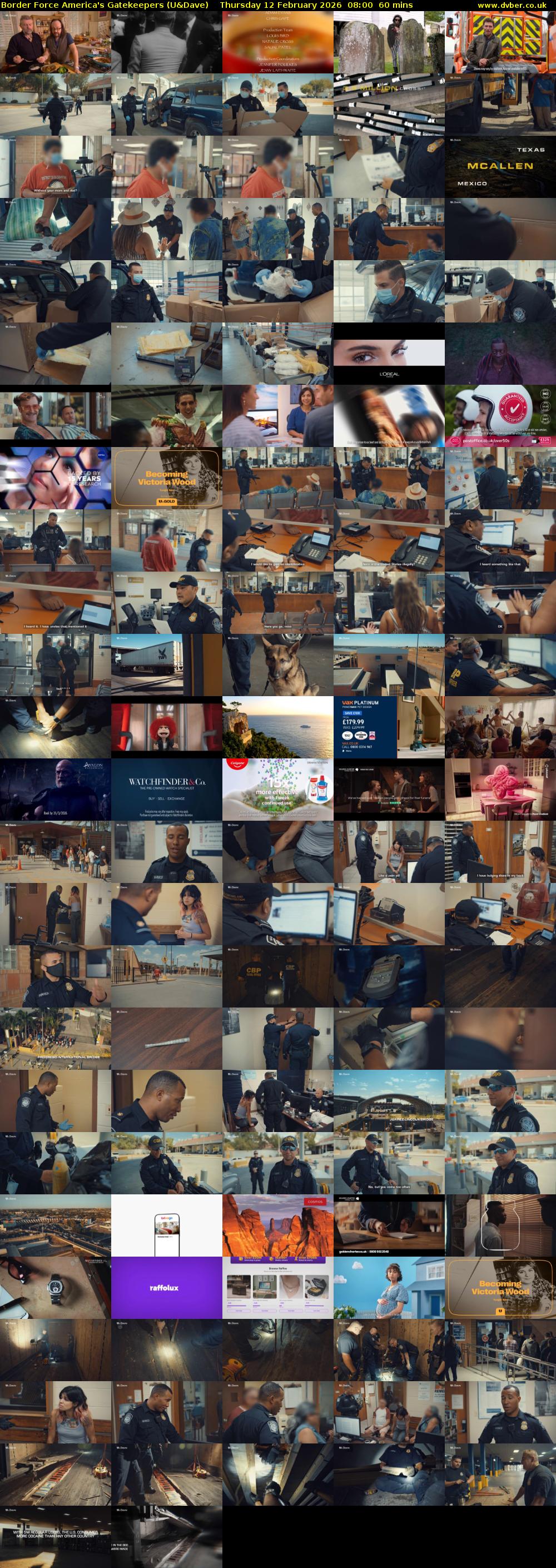 Border Force America's Gatekeepers (U&Dave) Thursday 12 February 2026 08:00 - 09:00