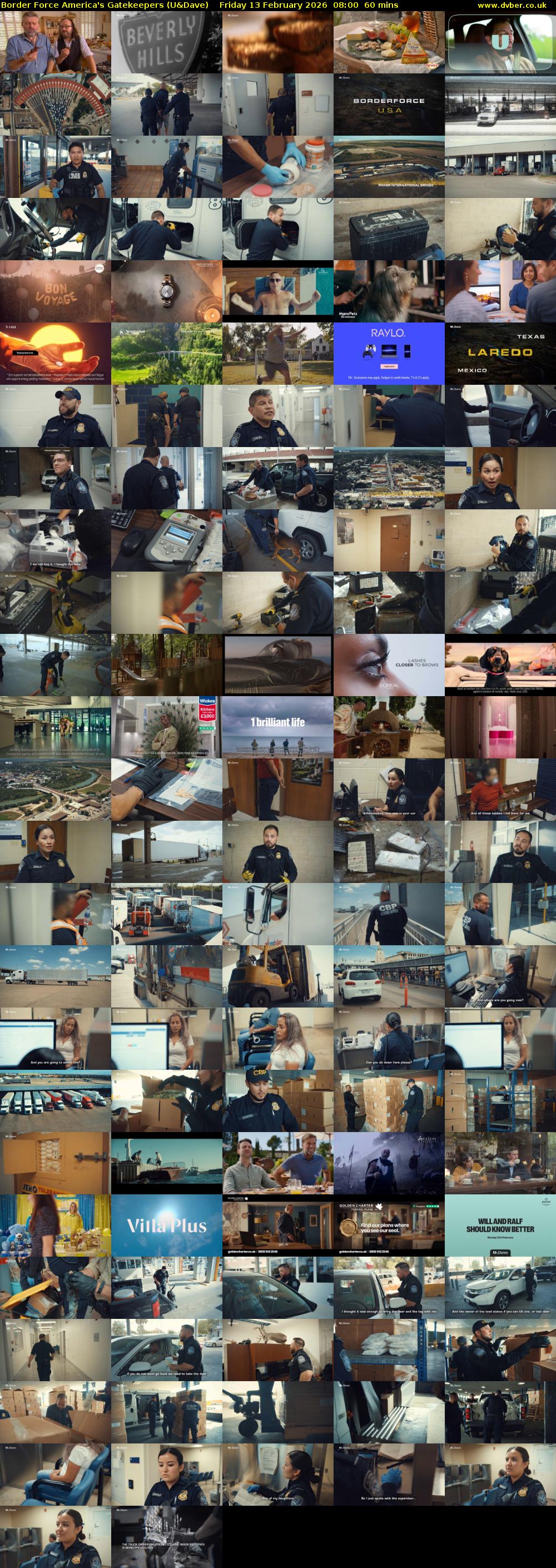 Border Force America's Gatekeepers (U&Dave) Friday 13 February 2026 08:00 - 09:00