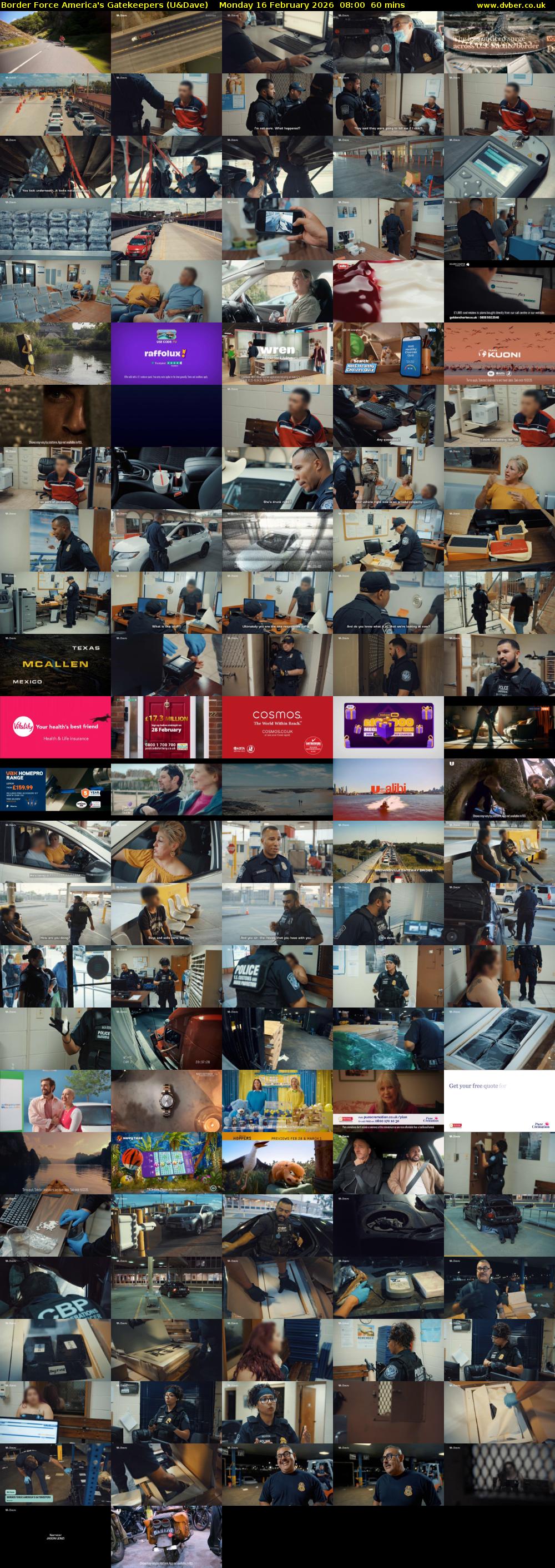 Border Force America's Gatekeepers (U&Dave) Monday 16 February 2026 08:00 - 09:00