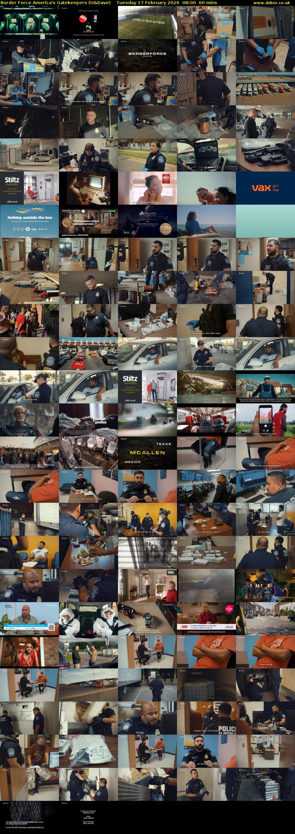 Border Force America's Gatekeepers (U&Dave) Tuesday 17 February 2026 08:00 - 09:00