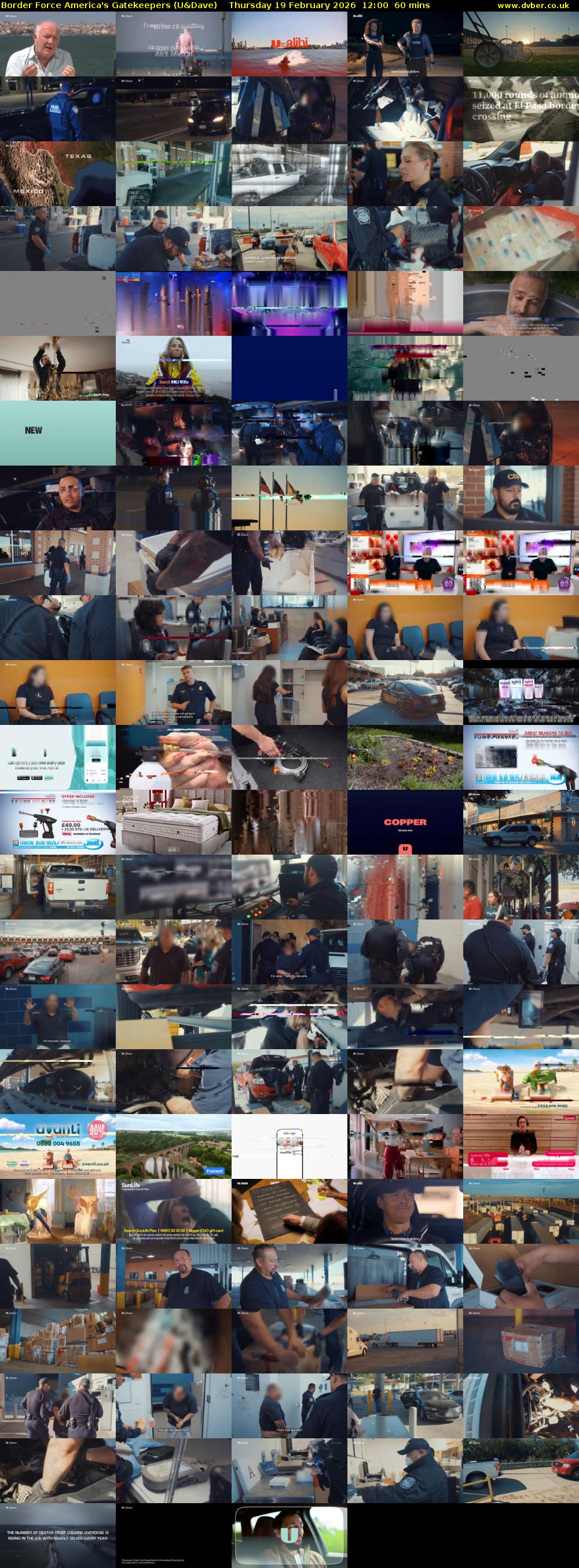 Border Force America's Gatekeepers (U&Dave) Thursday 19 February 2026 12:00 - 13:00