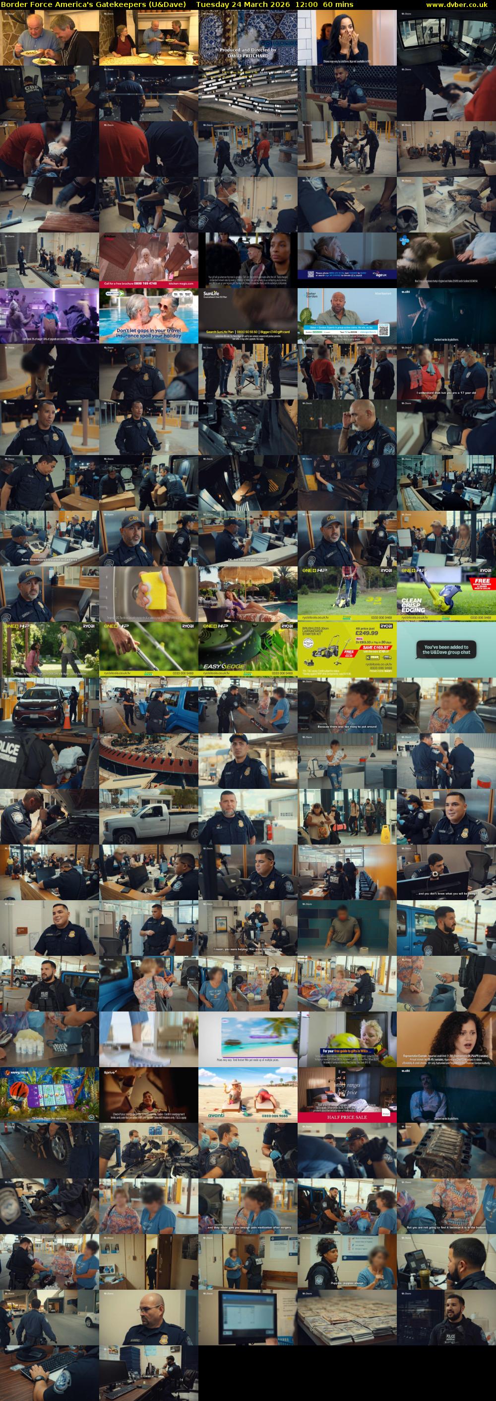 Border Force America's Gatekeepers (U&Dave) Tuesday 24 March 2026 12:00 - 13:00