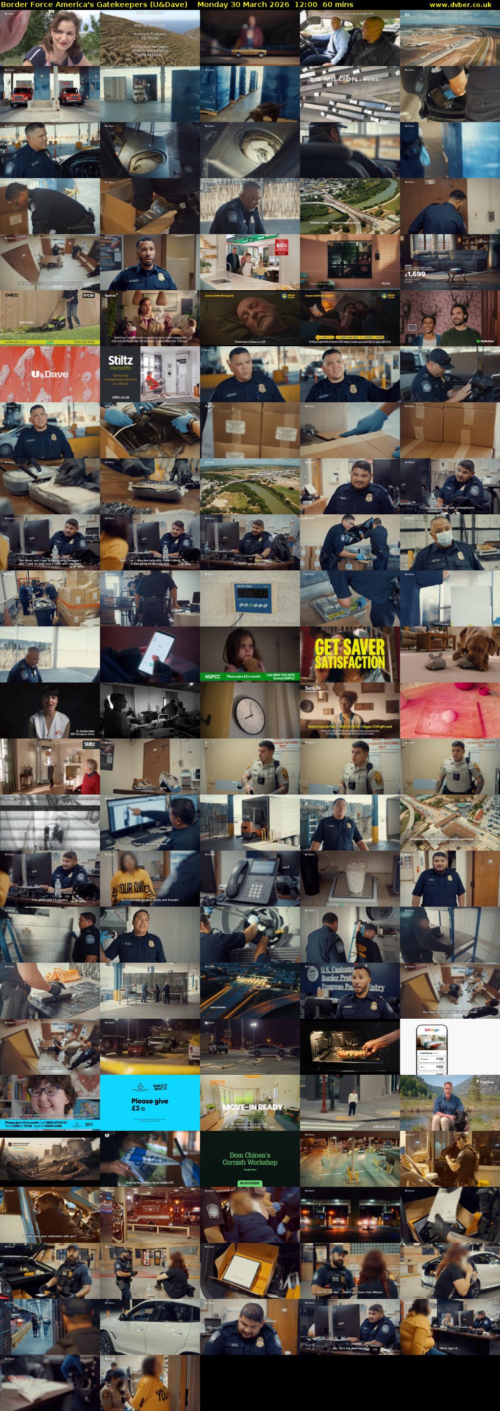 Border Force America's Gatekeepers (U&Dave) Monday 30 March 2026 12:00 - 13:00