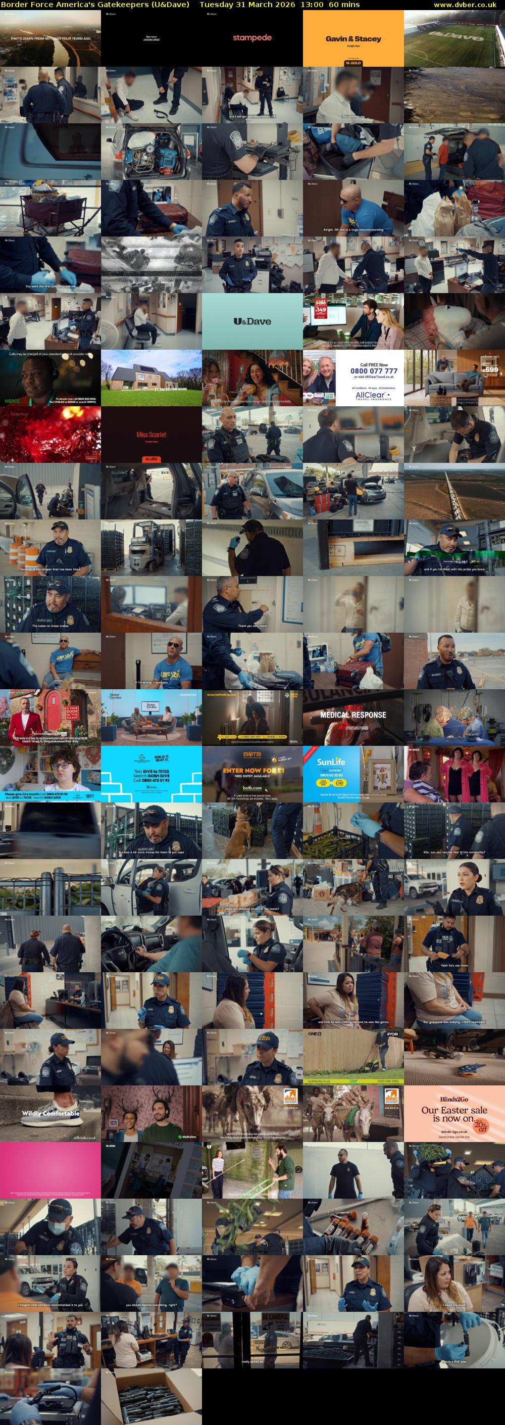 Border Force America's Gatekeepers (U&Dave) Tuesday 31 March 2026 13:00 - 14:00