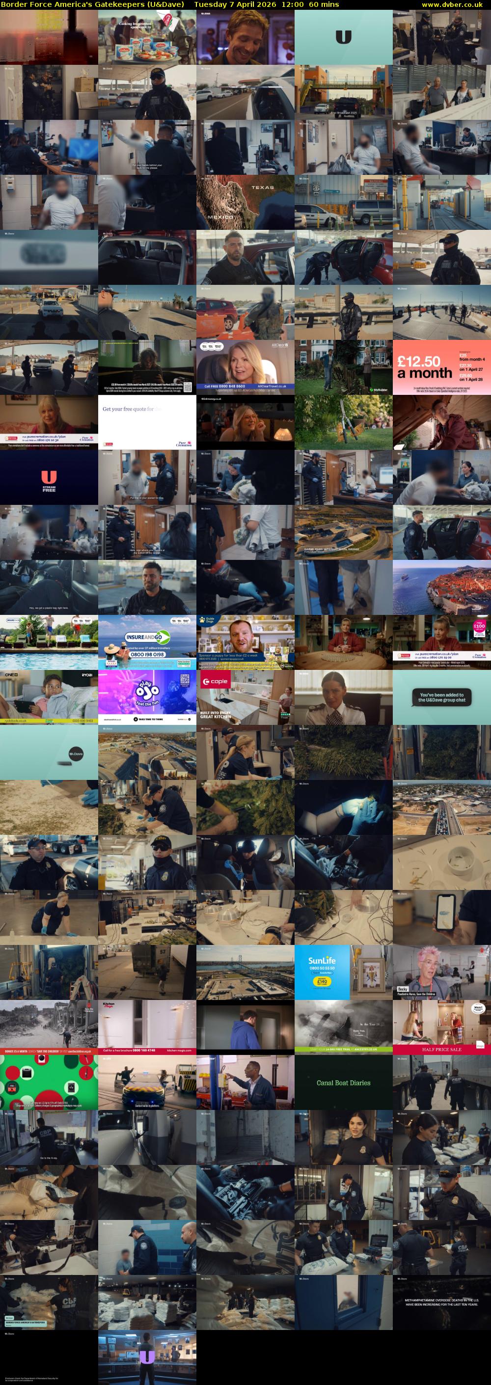 Border Force America's Gatekeepers (U&Dave) Tuesday 7 April 2026 12:00 - 13:00