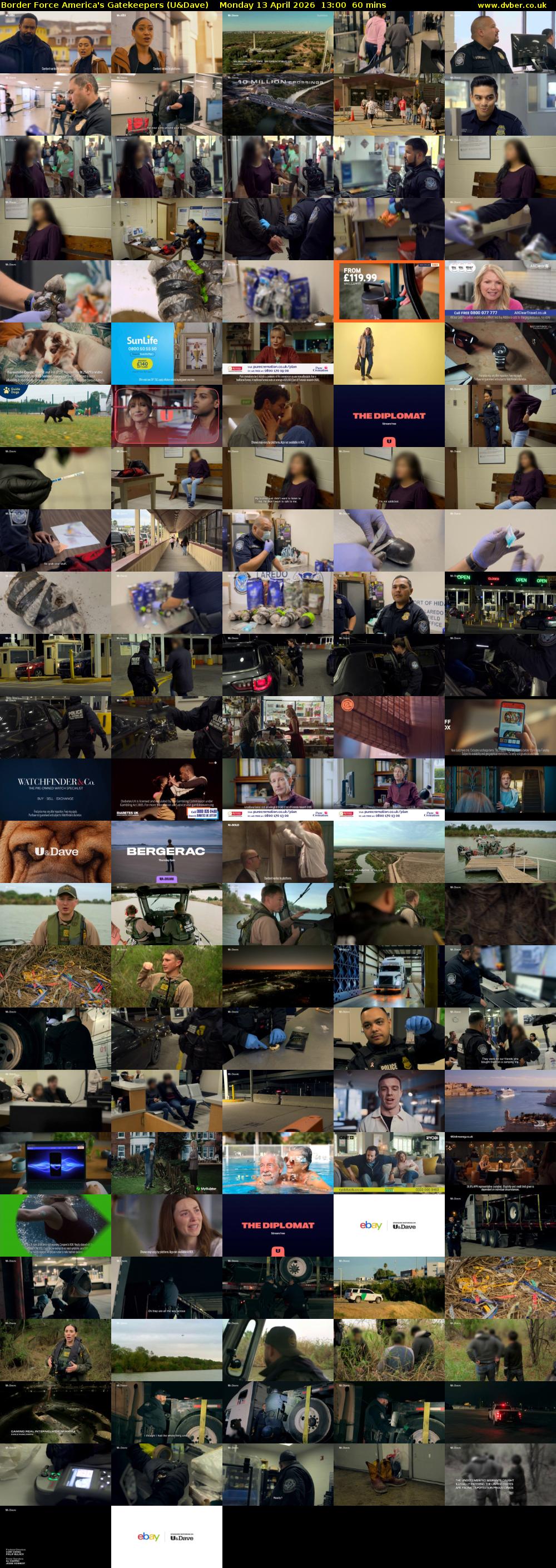 Border Force America's Gatekeepers (U&Dave) Monday 13 April 2026 13:00 - 14:00