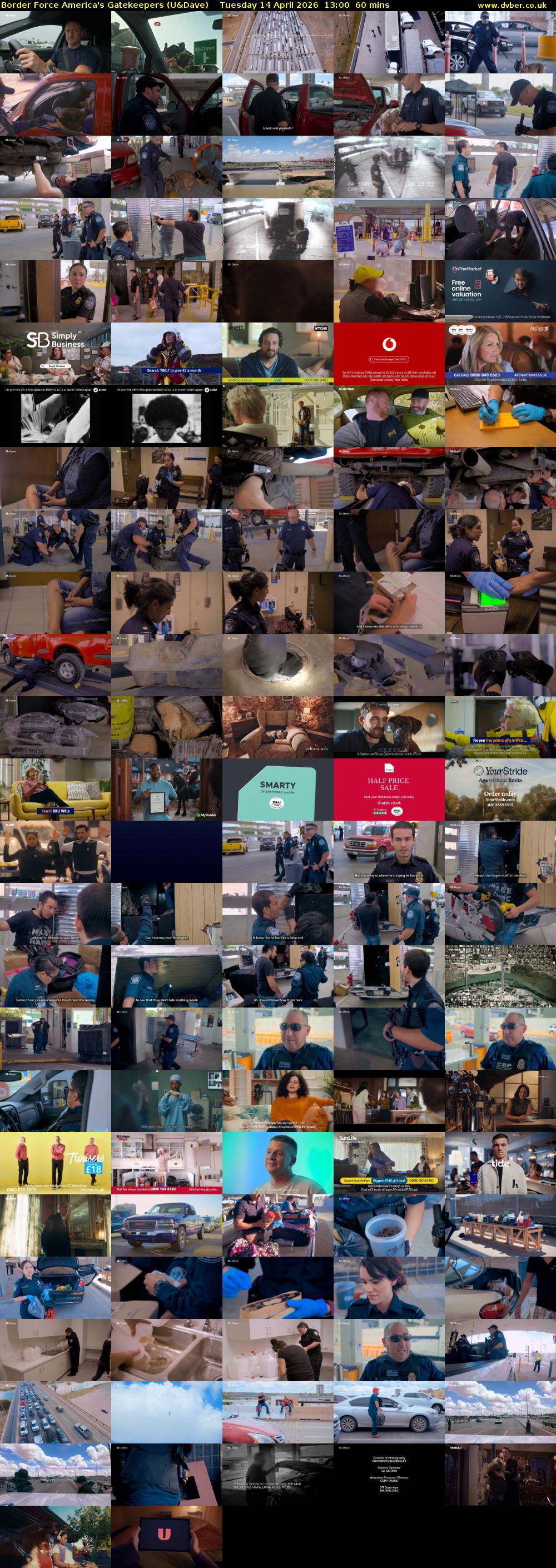 Border Force America's Gatekeepers (U&Dave) Tuesday 14 April 2026 13:00 - 14:00