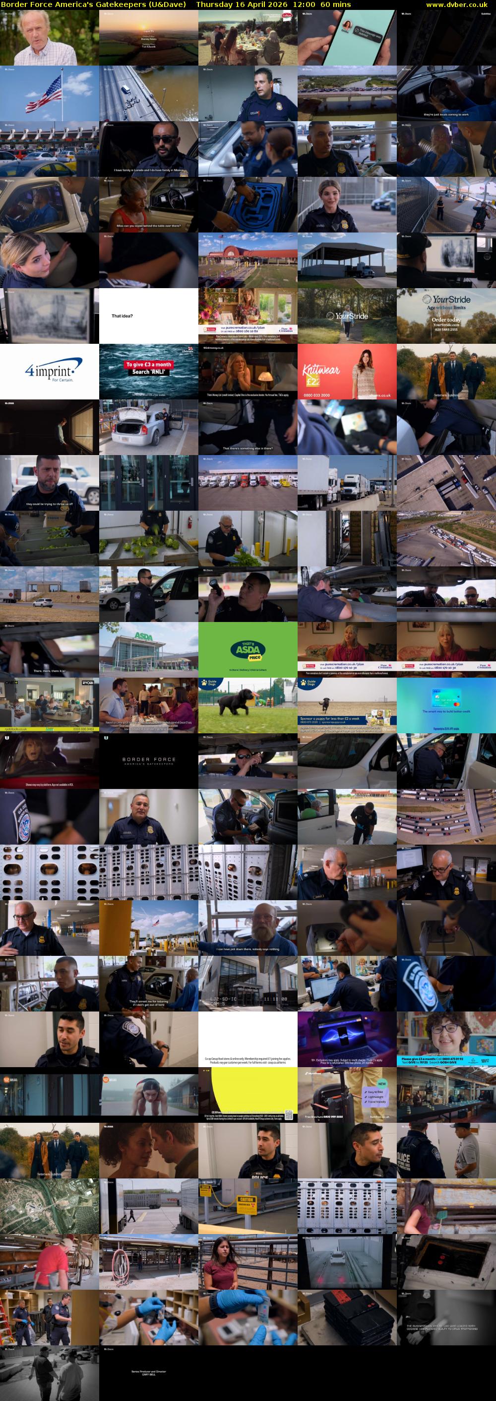 Border Force America's Gatekeepers (U&Dave) Thursday 16 April 2026 12:00 - 13:00